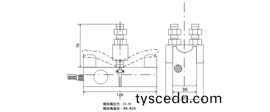 BCQ黑色旁(pang)壓式傳感器尺寸圖